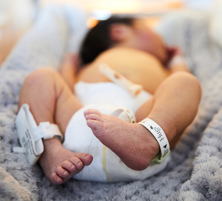 Closeup of a newborn baby