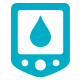 Icono de monitor de azúcar en sangre azul