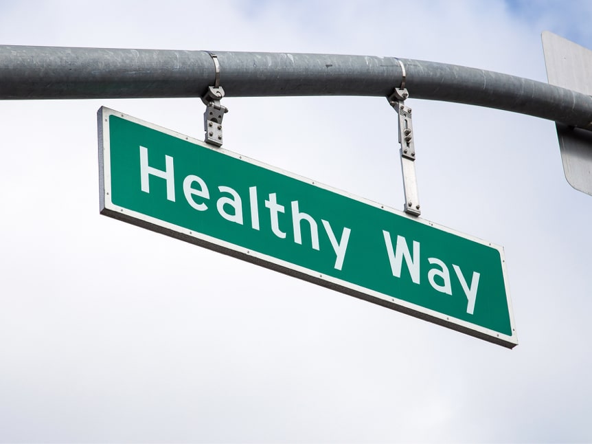 Street sign for Healthy Way