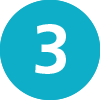 Blue icon with the number three