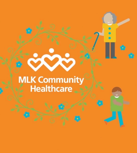 Imagen animada del logotipo de MLKCH con miembros de la comunidad