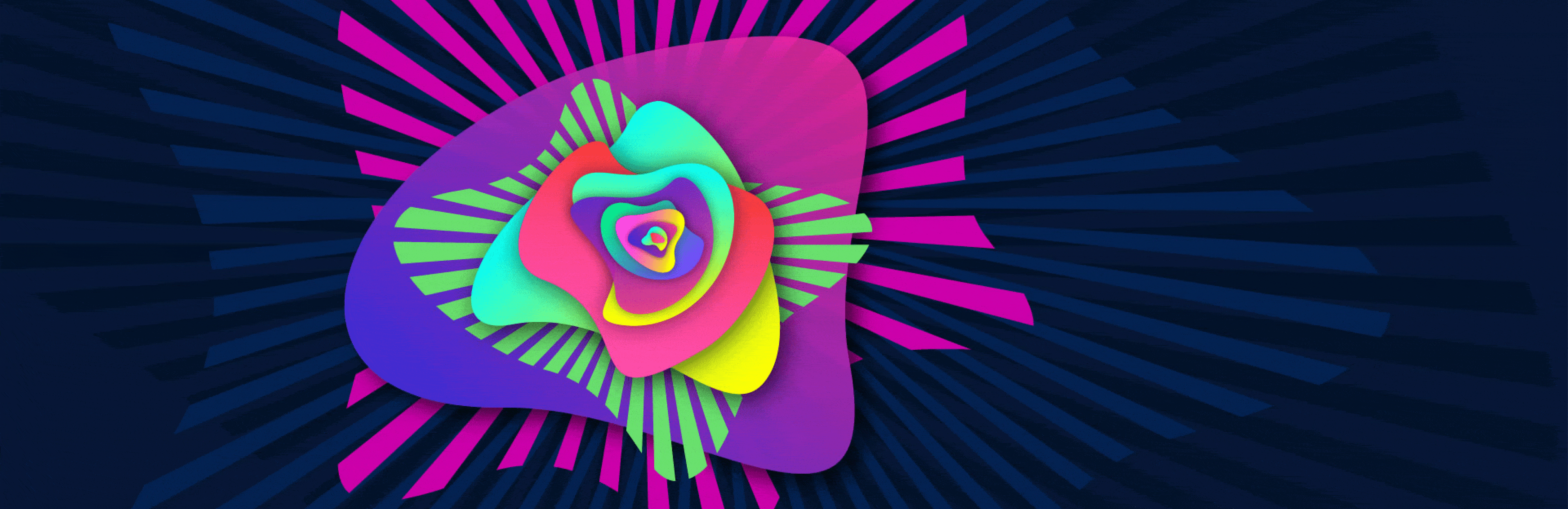 A moving GIF with bright colors and text that reads: The Power of Purpose, The Dream Show