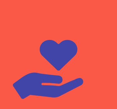 hand icon holding a heart with circles expanding