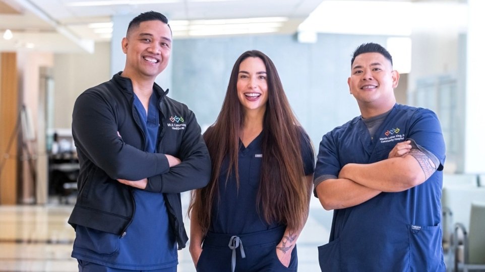 Photo of three nurses posing