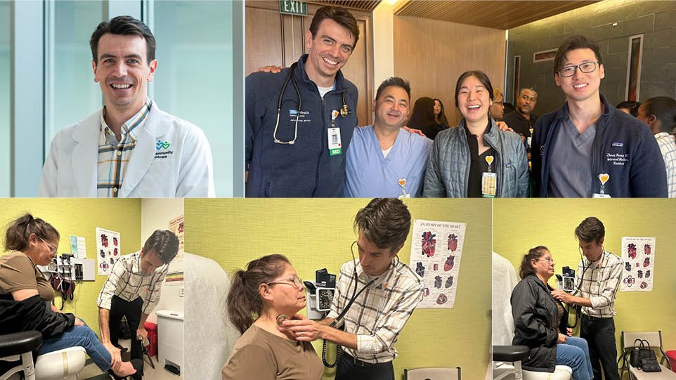 collage of photos of doctors treating patients