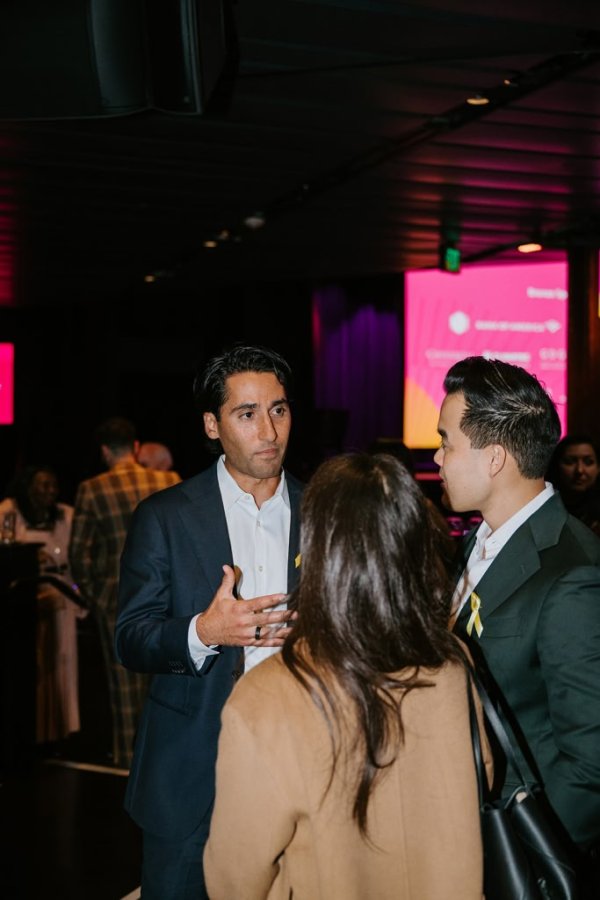 group of people talking