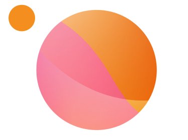 Small orange circle and large pink and orange gradiant circle