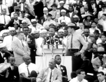 Martin Luther King giving a speech 