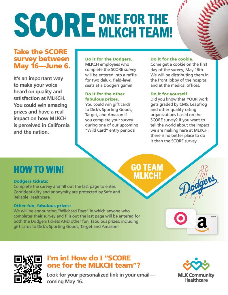 Photo of SCORE survey flyer