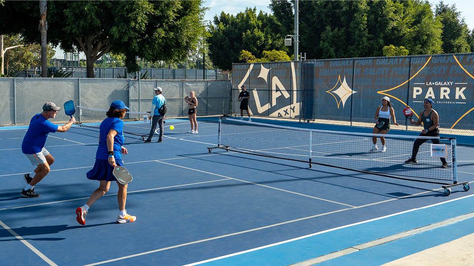 People playing pickleball