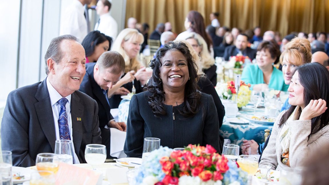 Tables of guests at foundation event