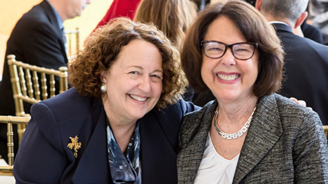 Two smiling older white women