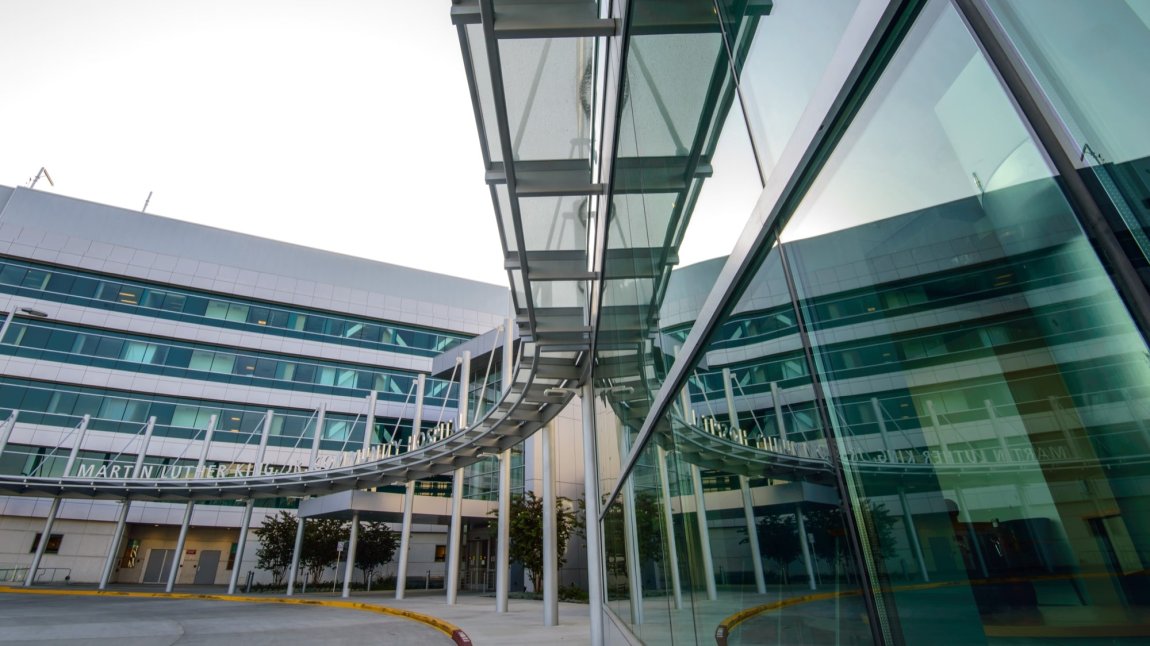 Exterior of MLKCH hospital entrance