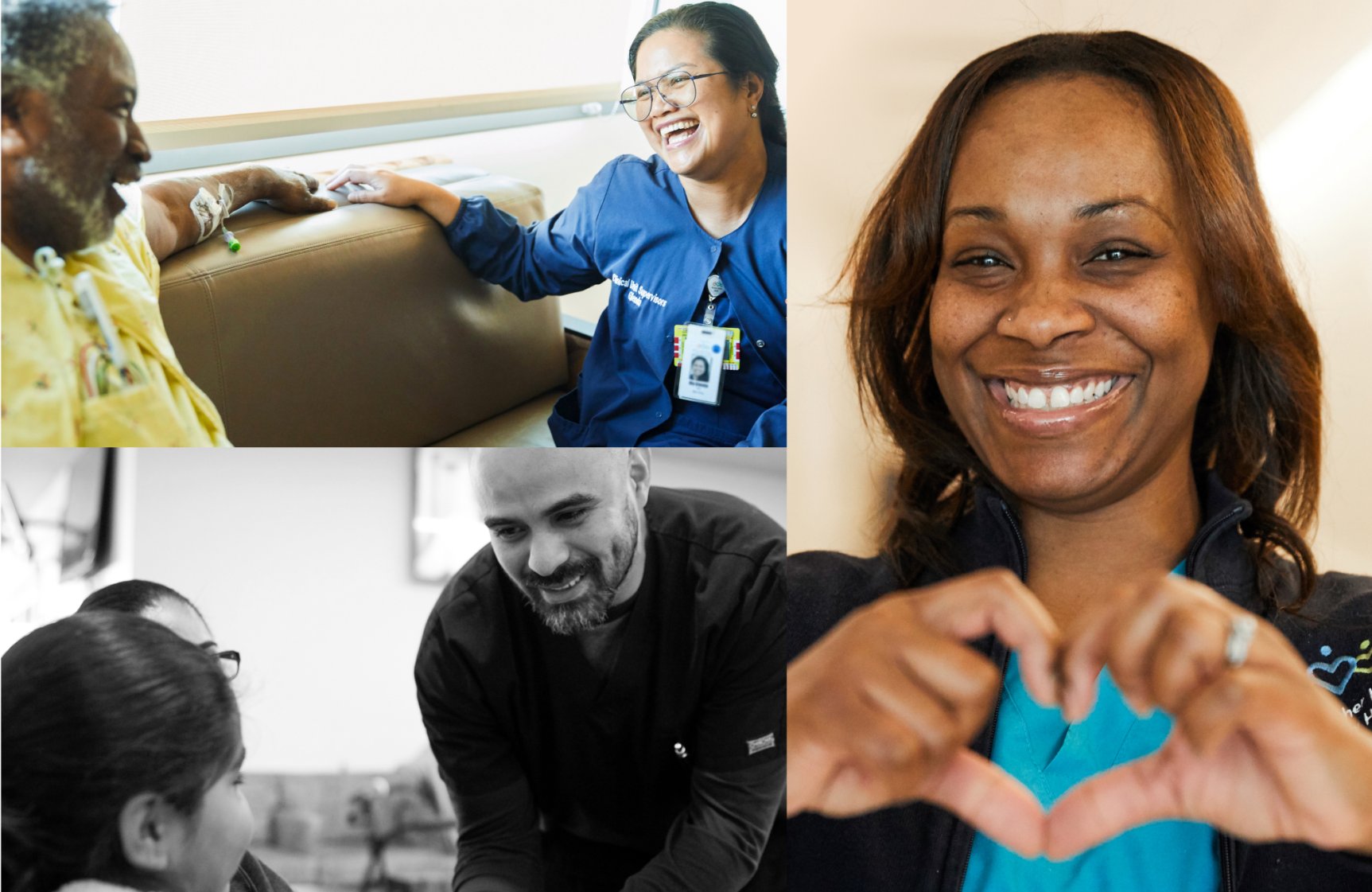 Collage of MLKCH Nurses with Patients