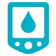 Blue icon of blood sugar monitor