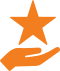 Hand and star icon