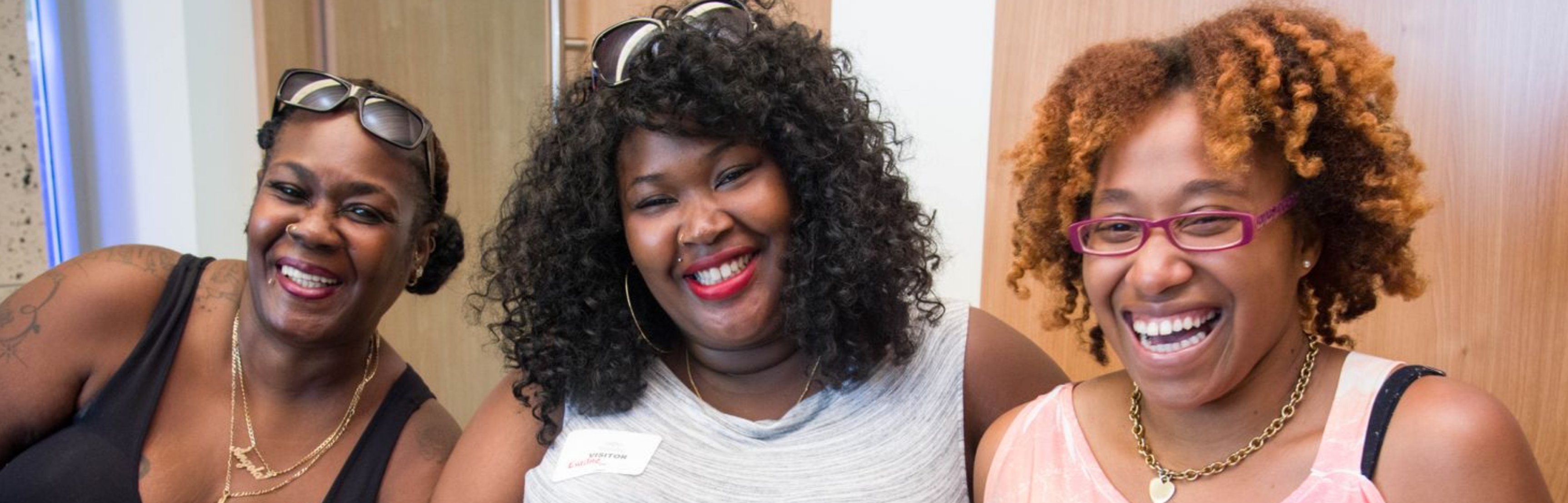 Female Hospital visitors smiling