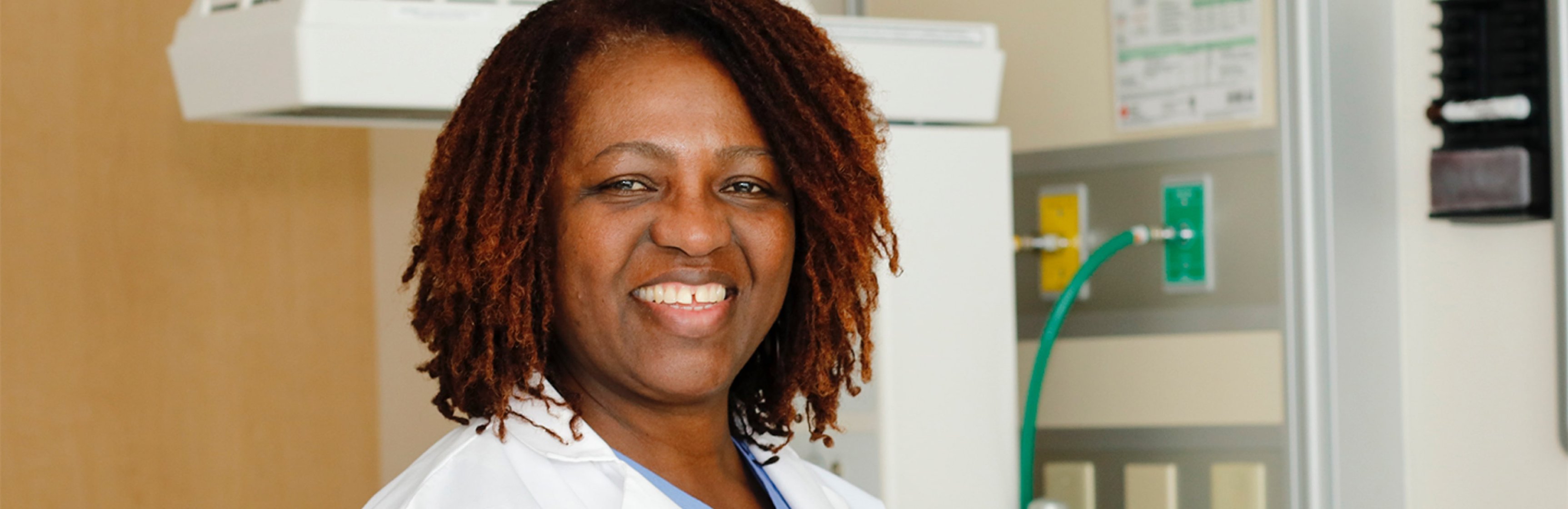 Registered nurse and midwife Angela Sojobi in the MLKCH maternity department