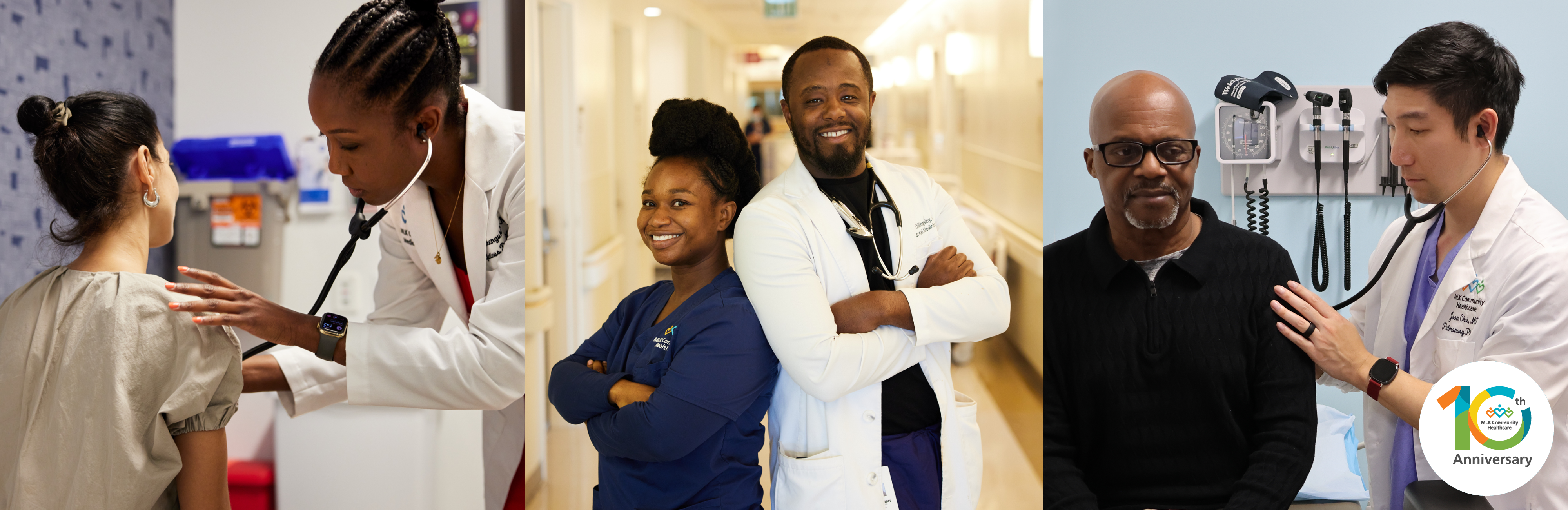 Doctors with patients