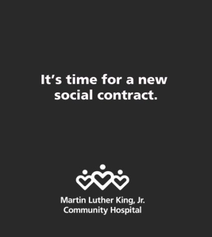 Photo of text that reads "It’s time for a new social contract."