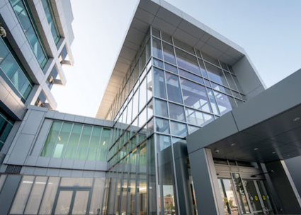 Glass-fronted facade of MLKCH