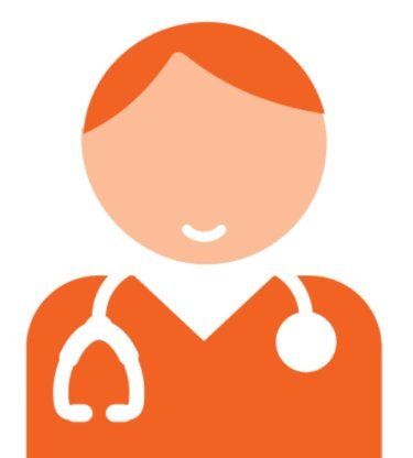 Photo of male doctor orange icon