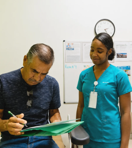 Nurse observing patient