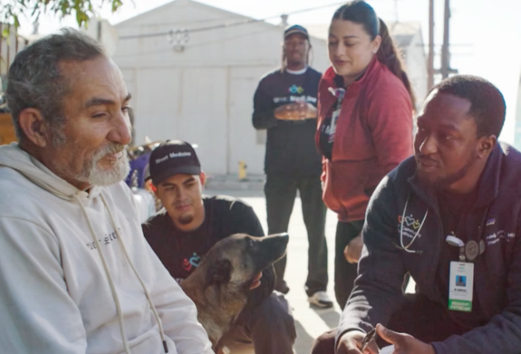Street Medicine team with patient