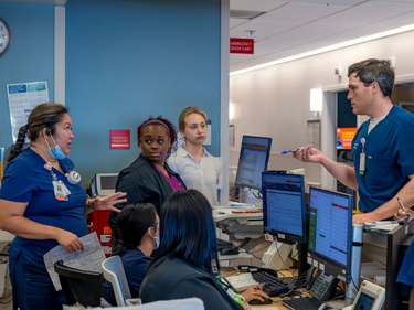 Team of nurses talking.