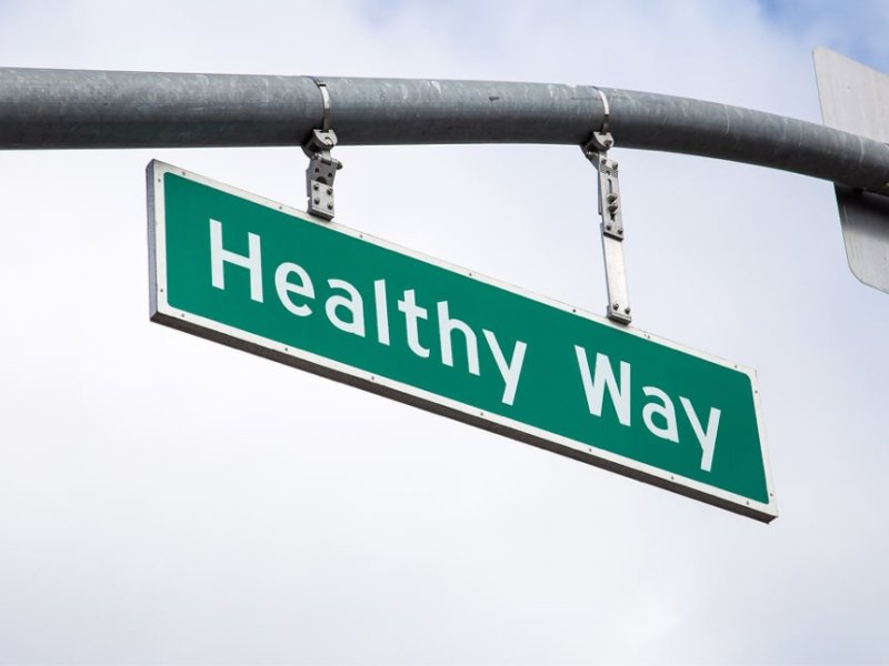 Cartel indicador de Healthy Way