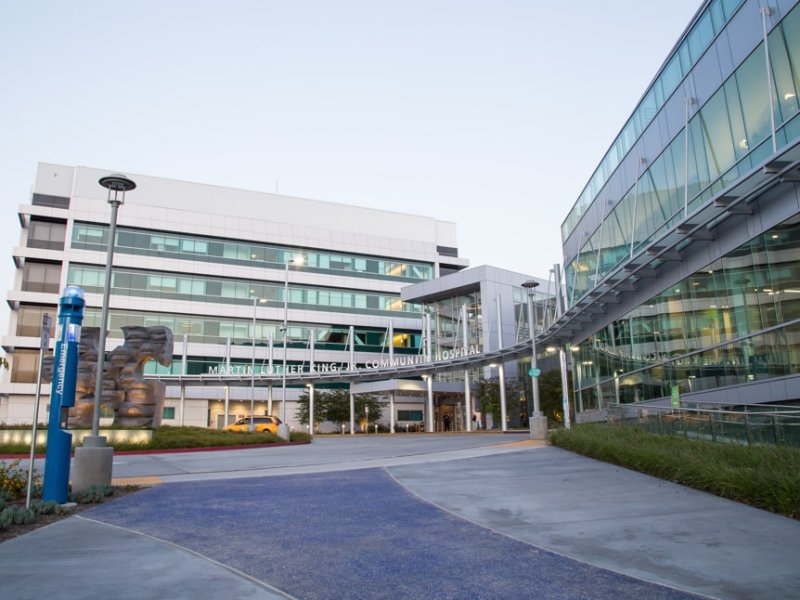 Hospital facade from roundabout entrance