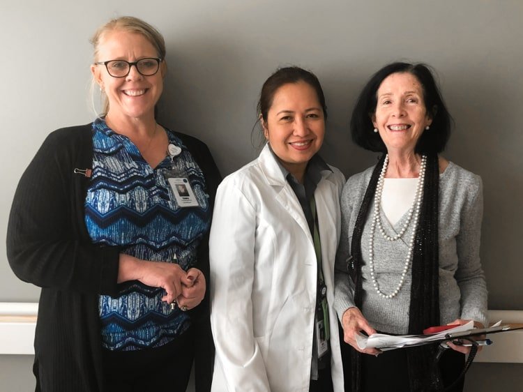 Three smiling women