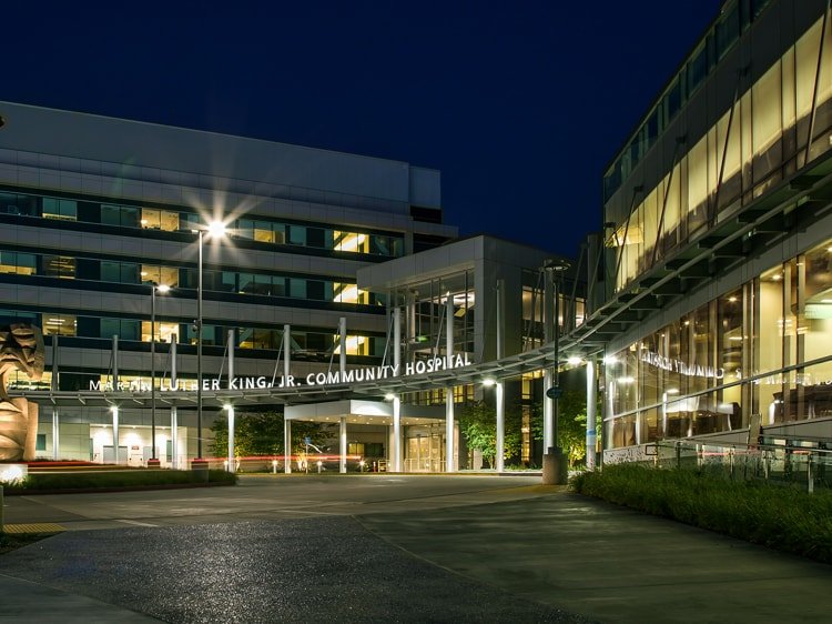 MLKCH entrance at night