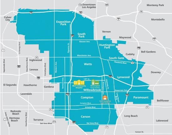 MLKCH Service Area Map